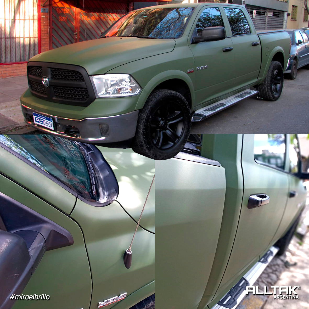 Vinilo Jateado Verde Militar - 18J383