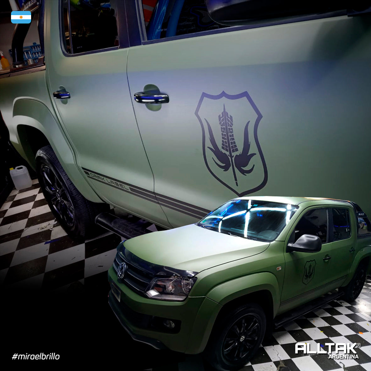 Vinilo Jateado Verde Militar - 18J383